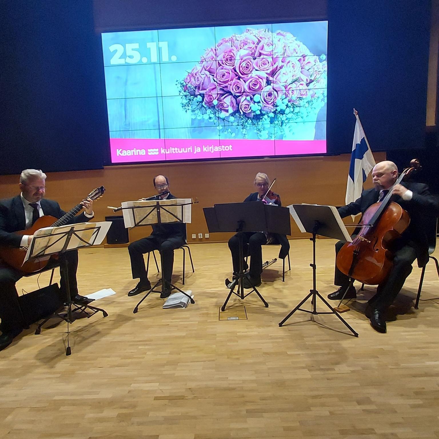 SLANG-kvartetti Kaarinapäivän juhlassa, 25.11.2023 Kaarina-talo
